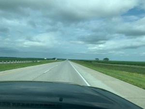 View of straight highway.